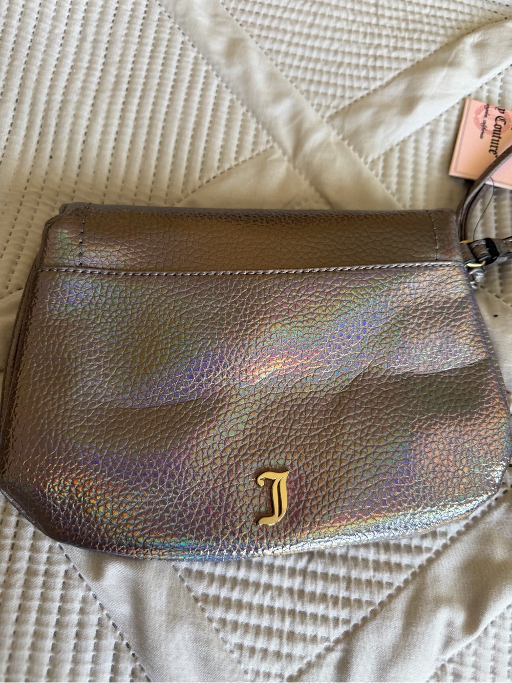 Juicy Couture Iridescent Pewter Wristlet Clutch-NWT - Picture 9 of 10